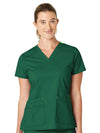 Hunter Green - WonderWink WonderFLEX Verity Women's 4-Pocket Stretch V-Neck Scrub Top