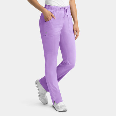 Women's 5 Pocket Full Elastic Waistband Cargo Scrub Pants