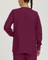 WINE - Landau Women's 3-Pocket Snap-Front Warm-Up Scrub Jacket - Image 3