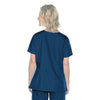NAVY - Landau ScrubZone Women's 2 Pocket Mock Wrap Scrub Top for Nursing - Image 4