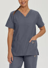 Steel - Women's 3 Pocket V-Neck Scrub Top for Nursing