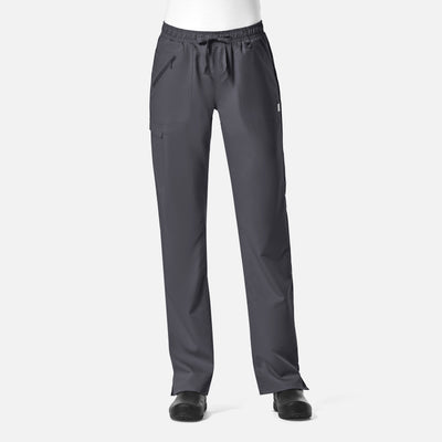 Women's 7 Pocket Full Elastic Zipper Pocket Cargo Scrub Pants