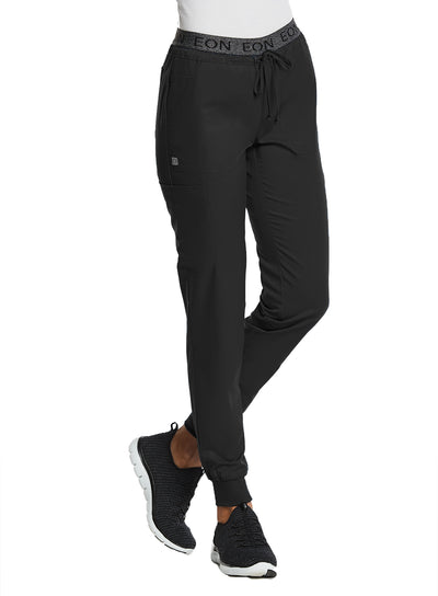 Jogger para uniforme médico de mujer con 8 bolsillos y cintura elástica con logo
