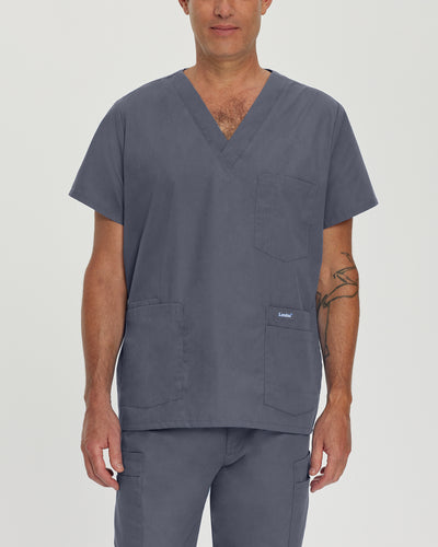 Men's 5 Pocket V-Neck Scrub Top for Nursing