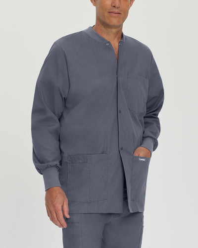 Men's 5 Pocket Snap Front Scrub Jacket for Healthcare Professionals