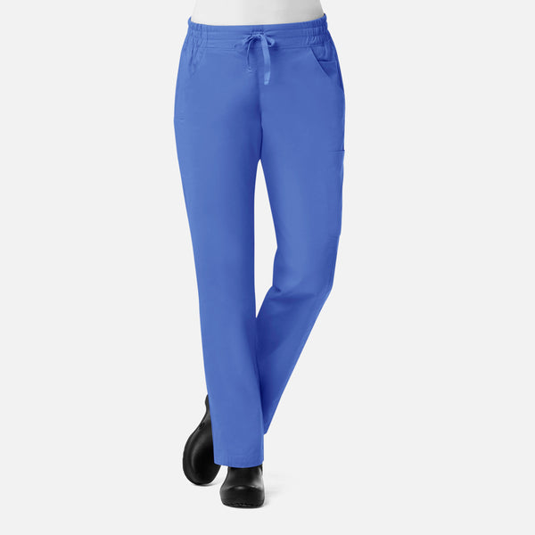 Pantalones médicos con elástico en la cintura 3/4 de mujer, con 5 bolsillos de malla