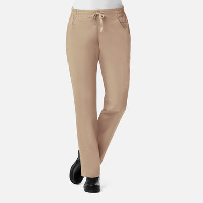 Women's 5 Pocket Mesh Pocket 3-Quaters Elastic Band Scrub Pants