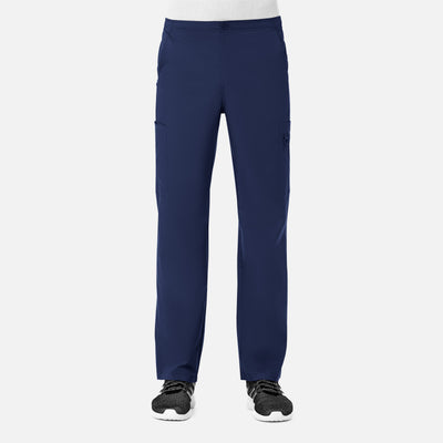 Men's 8 Pocket Half Elastic Fly Front Cargo Scrub Pants
