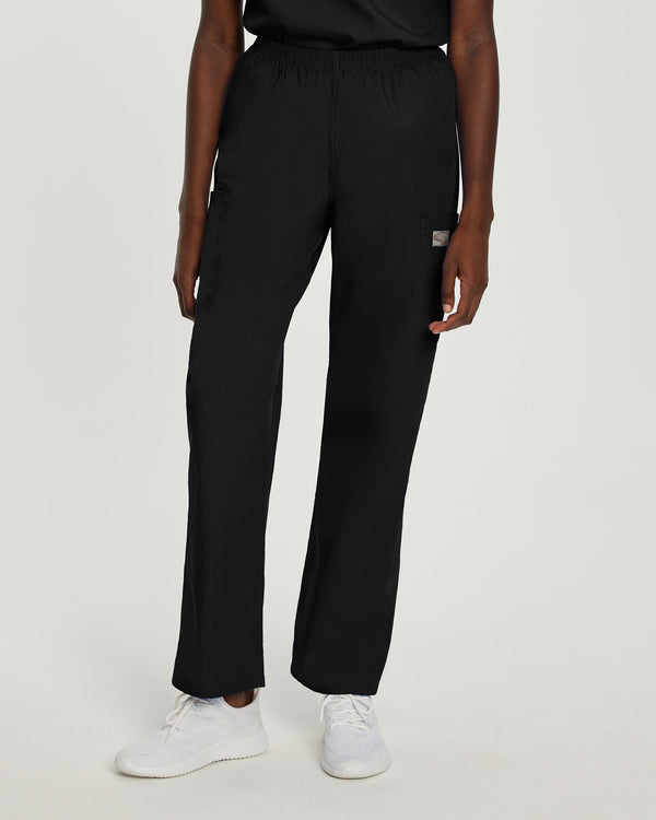 Pantalón de uniforme recto para mujer con 3 bolsillos tipo cargo para enfermería
