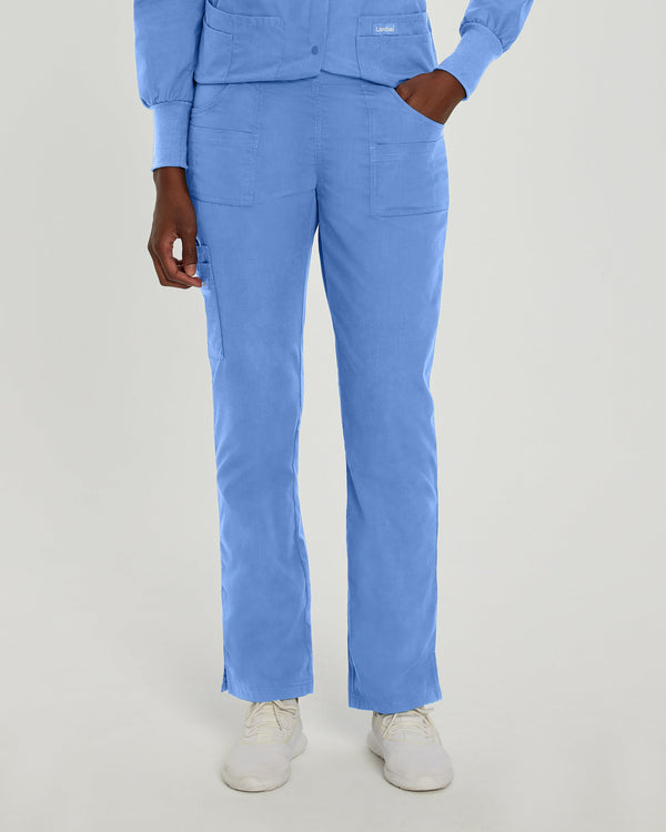 Pantalón de uniforme recto para mujer, 6 bolsillos, tipo cargo, para enfermería