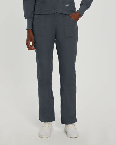 Pantalón de uniforme recto para mujer, 6 bolsillos, tipo cargo, para enfermería