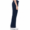 NAVY - Landau Women's 5 Pocket Cargo Straight Leg Scrub Pant for Nursing - Image 2