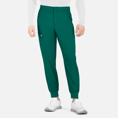 Men's 5 Pocket Matrix Half Elastic Waistband Scrub Jogger