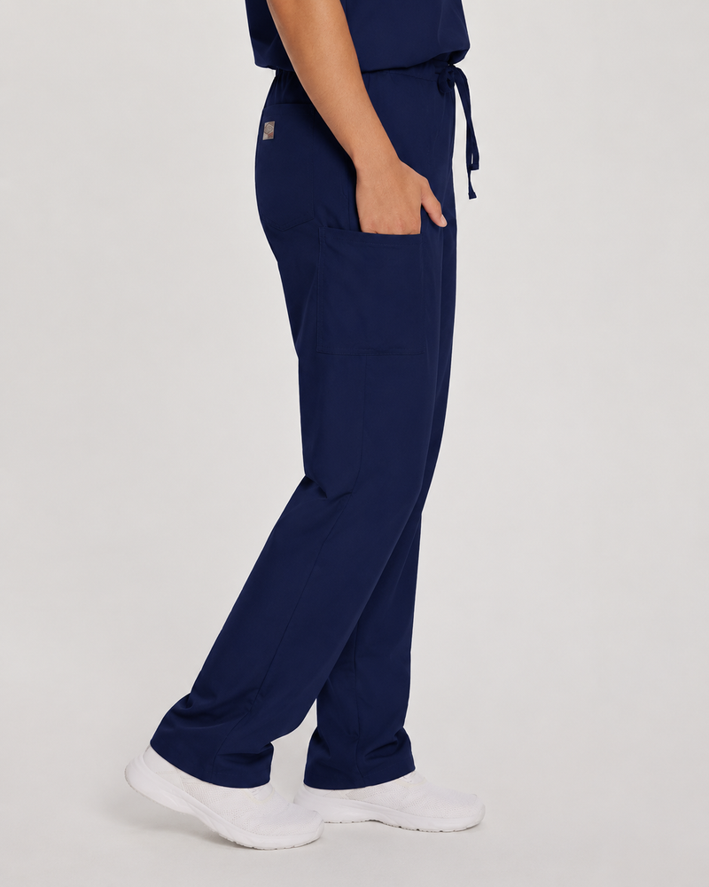 Pantalón de uniforme unisex de pierna recta con 2 bolsillos para enfermería