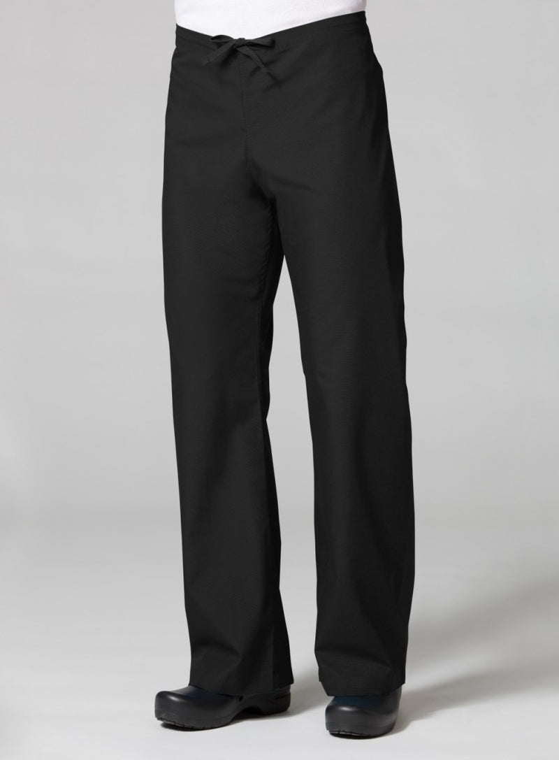 Black - Maevn Unisex Scrub Pants - Front View