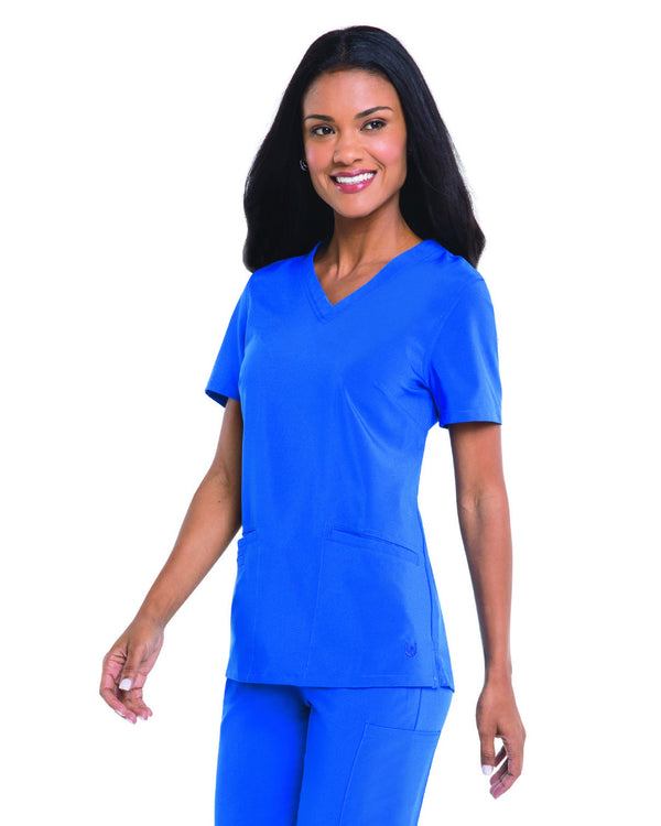 Women's 3 Pocket V-Neck Performance Scrub Top for Nursing