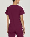 WINE - Urbane Impulse Women's V-Neck Tuckable Activewear Scrub Top for Nursing - Image 3