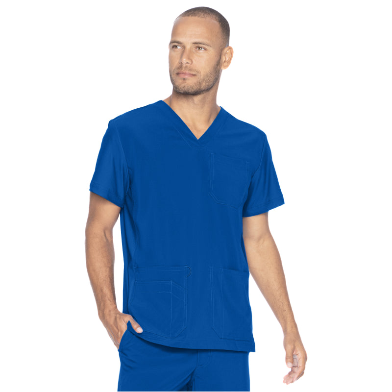 Galaxy - Urbane Performance Men's V-Neck Top with Knit Panels