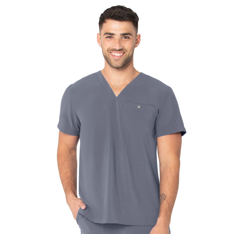 STEEL - Urbane Performance Men's Men's V-Neck Performance Scrub Top for Nursing - Image 1
