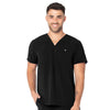 BLACK - Urbane Performance Men's Men's V-Neck Performance Scrub Top for Nursing - Image 1