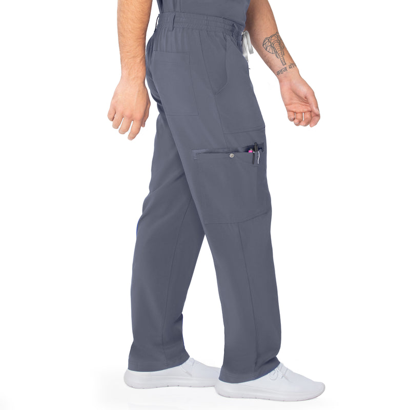 STEEL - Urbane Performance Men's Men's Tapered Leg Cargo Performance Scrub Pant for Nursing - Image 2