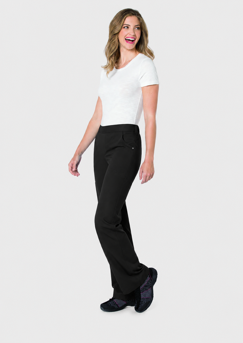 BLACK - Urbane Women's 3 Pocket Cargo Straight Leg Scrub Pant for Nursing - Image 1