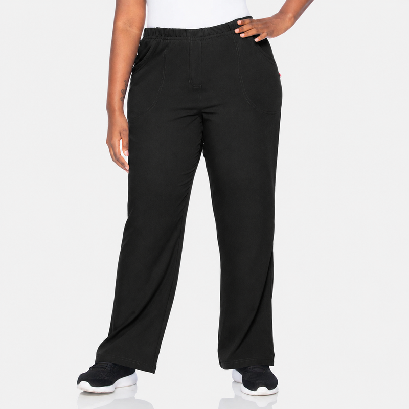 BLACK - Urbane Women's 2 Pocket Flare Leg Scrub Pant for Nursing - Image 1