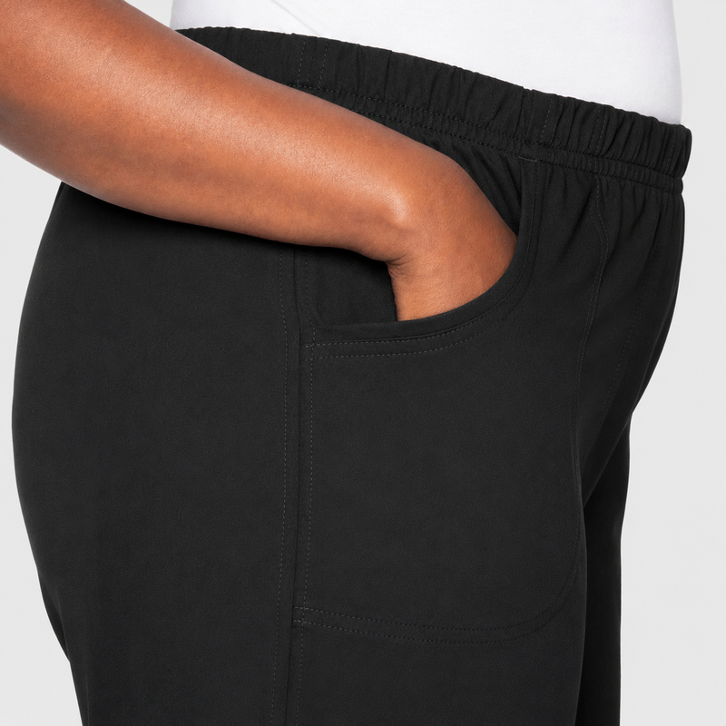 BLACK - Urbane Women's 2 Pocket Flare Leg Scrub Pant for Nursing - Image 5