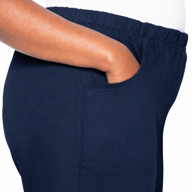 NAVY - Urbane Women's 2 Pocket Flare Leg Scrub Pant for Nursing - Image 5