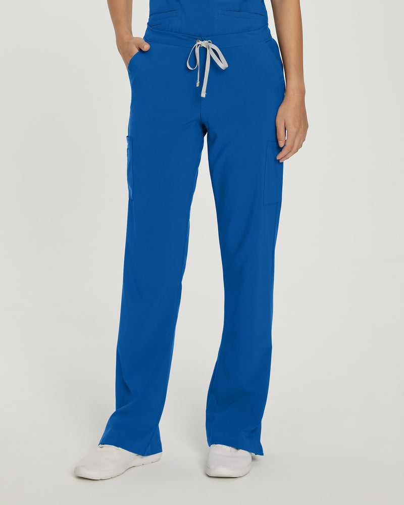 NEW ROYAL - Urbane Women's 6 Pocket Cargo Flare Leg Performance Scrub Pant for Nursing - Image 1
