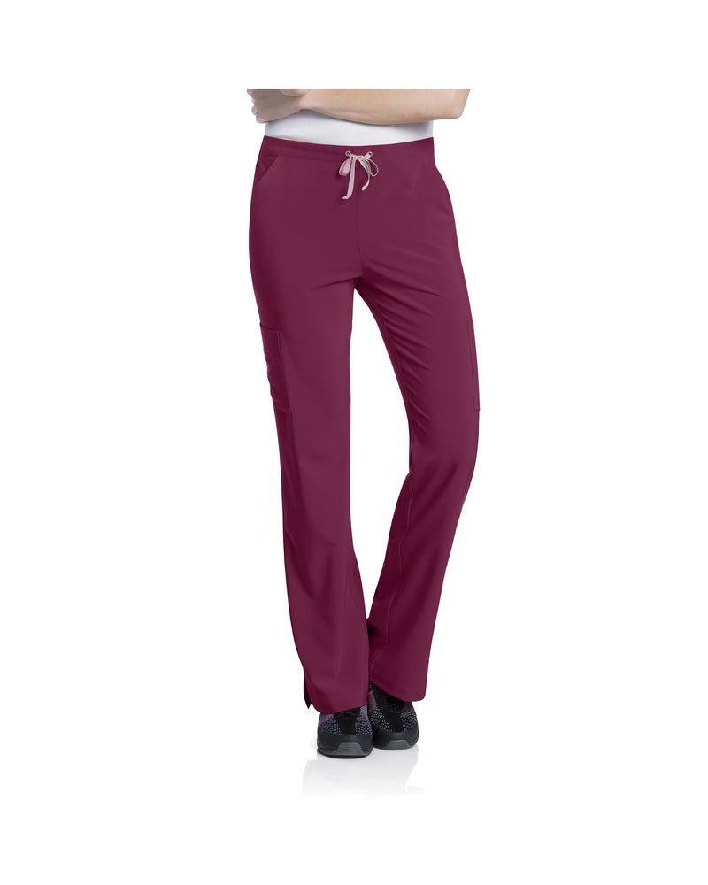 WINE - Urbane Women's 6 Pocket Cargo Flare Leg Performance Scrub Pant for Nursing - Image 1