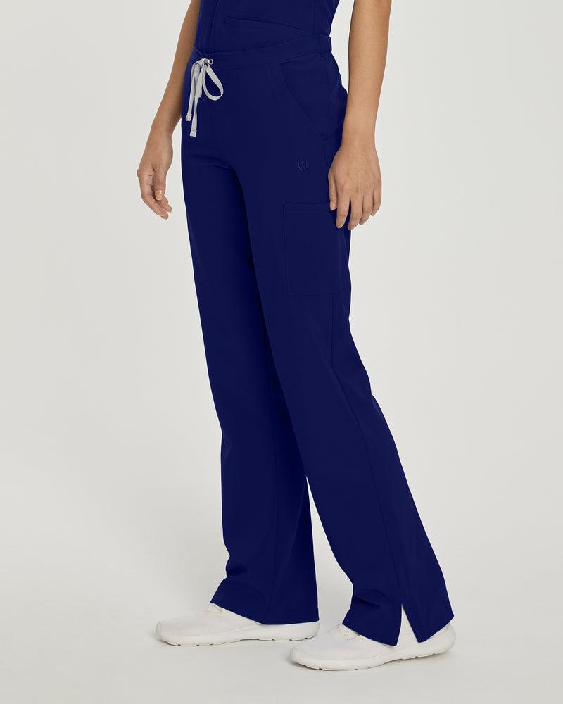 TRUE NAVY - Urbane Women's 6 Pocket Cargo Flare Leg Performance Scrub Pant for Nursing - Image 2