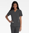GRAPHITE - Women's 2 Pocket Mock Wrap V-Neck Scrub Top for Nursing - Image 1