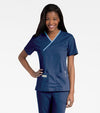 NAVY/CEIL - Women's 2 Pocket Mock Wrap V-Neck Scrub Top for Nursing - Image 2