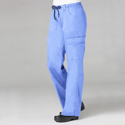 Pantalones de uniforme médico tipo cargo de 2 bolsillos para mujer