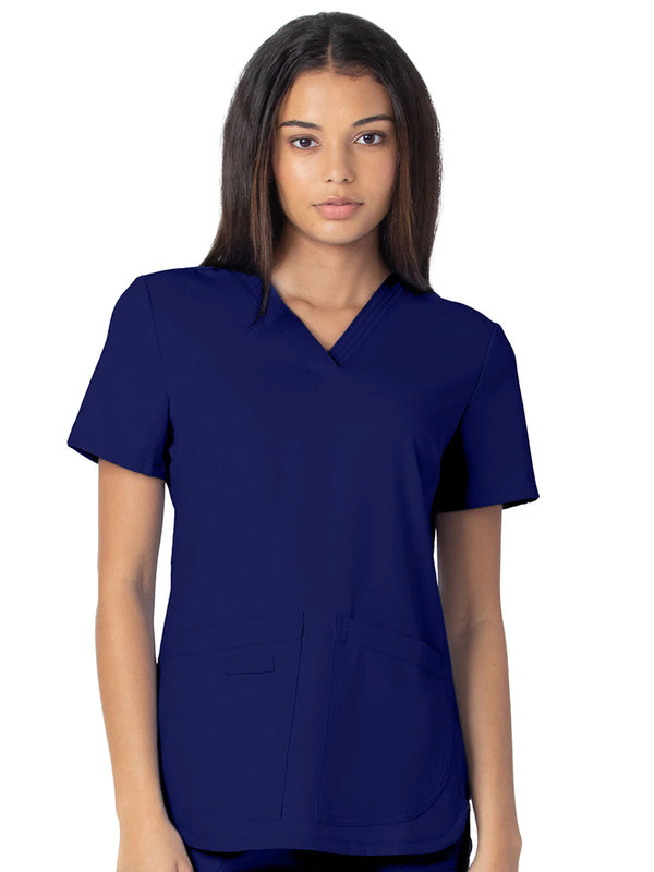 Urbane Icon Women's 2 Pocket V-Neck Scrub Top for Nursing