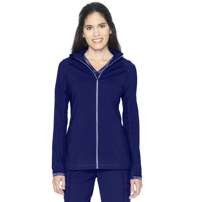 TRUE NAVY - Urbane Impulse Women's 3 Pocket Zip Front Scrub Jacket for Nursing - Image 1