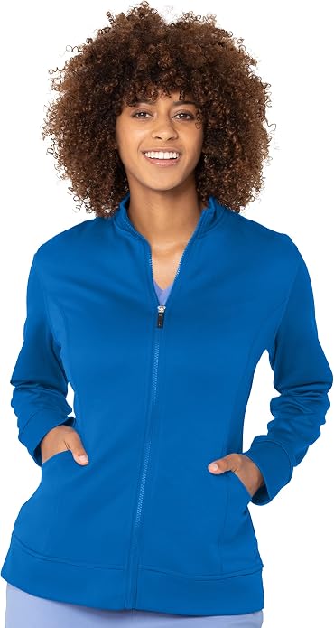Urbane Empower P-Tech Women's 3 Pocket Zip Front Scrub Jacket for Nursing