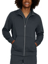 GRAPHITE - Urbane Performance Men's 2 Pocket Zip Front Fleece Scrub Jacket for Nursing - Image 1