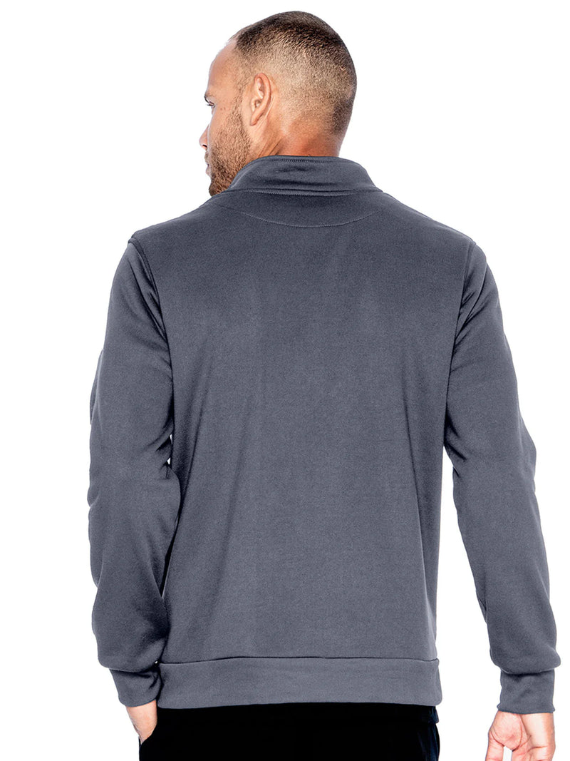 STEEL - Urbane Performance Men's 2 Pocket Zip Front Fleece Scrub Jacket for Nursing - Image 2