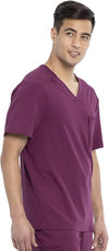 WINE - Cherokee Euphoria Men's 2 Pocket Tuckable V-Neck Scrub Top for Nursing - Image 3