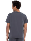 PEWTER - Cherokee Euphoria Men's 2 Pocket Tuckable V-Neck Scrub Top for Nursing - Image 3