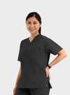 Black - Maevn Unisex Scrub Tops - Front View