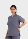 Pewter - Maevn Unisex Scrub Tops - Back View