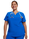 ROYAL - Dickies Riveting Women's 1 Pocket Tuck-In V-Neck Scrub Top for Nursing - Image 4