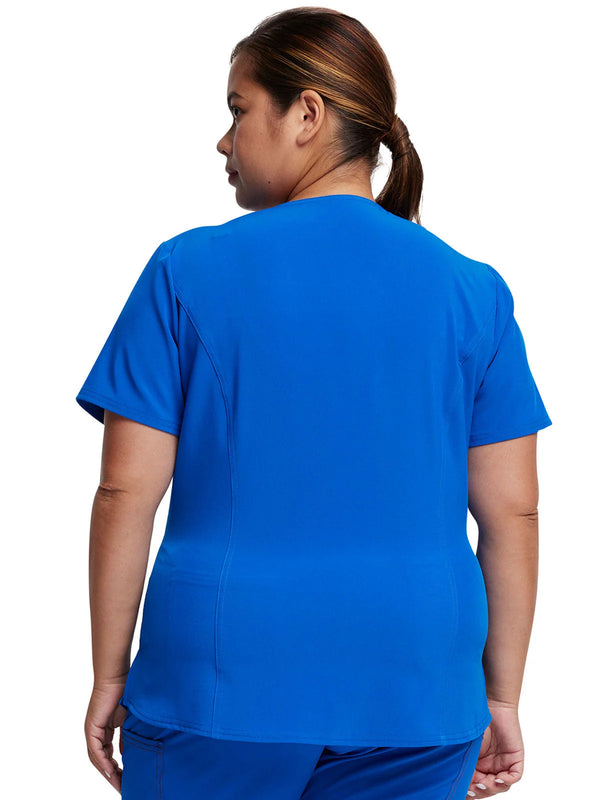 Dickies Riveting Women's 1 Pocket Tuck-In V-Neck Scrub Top for Nursing