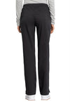 BLACK - Cherokee Workwear Revolution Tech Women's 3 Pocket Mid Rise Straight Leg Drawstring Scrub Pant - Image 3
