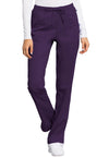 EGGPLANT - Cherokee Workwear Revolution Tech Women's 3 Pocket Mid Rise Straight Leg Drawstring Scrub Pant - Image 1