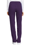 EGGPLANT - Cherokee Workwear Revolution Tech Women's 3 Pocket Mid Rise Straight Leg Drawstring Scrub Pant - Image 3