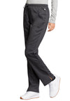 PEWTER - Cherokee Workwear Revolution Tech Women's 3 Pocket Mid Rise Straight Leg Drawstring Scrub Pant - Image 2